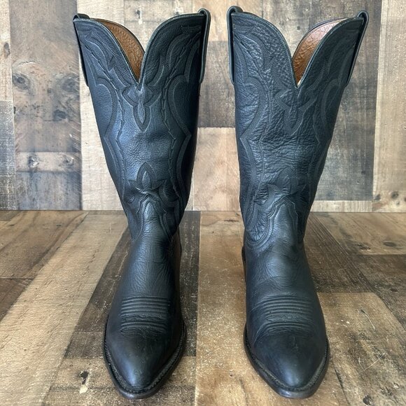 Lucchese 2000 Black T25C0J4 Western Cowboy Boots Womens 8 B - Picture 3 of 12